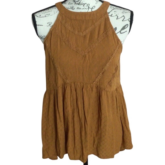 Maurices Tops - Women's Maurices Brown Relaxed Pleated Tank Top‎ Size XS